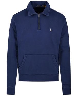 Ralph Lauren Half-zip Kangaroo-pocket Sweatshirt - ブルー