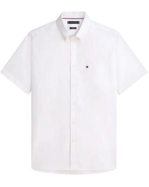 Tommy Hilfiger Chemise En Coton À Manches Courtes - White