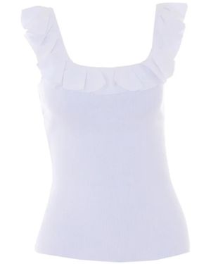 MICHAEL Michael Kors Top De Canalé Con Volantes - Blanco