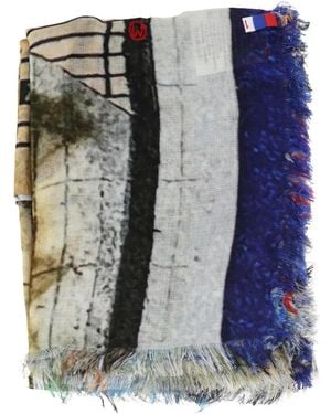 TALKING WALLS Écharpe À Franges - Bleu