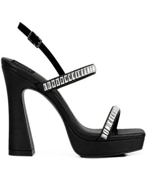 Philipp Plein Crystal-Embellished Platform Sandals - Black