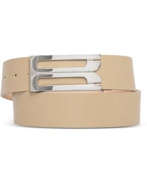 Victoria Beckham Dorian Logo-Buckle Belt - Natural