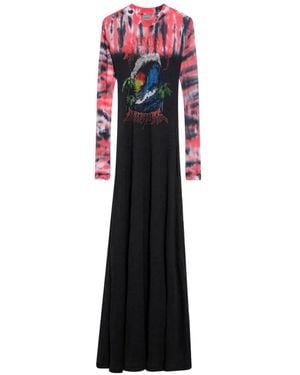 Balenciaga Extreme Graphic-Print Tie-Dye Maxi Dress - White