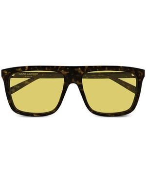 Saint Laurent Tortoiseshell-Effect Square-Frame Sunglasses - Noir