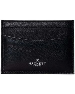 Hackett Pebbled Leather Card Holder - Black