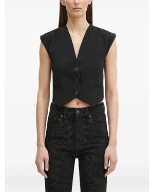 Fiorucci Button-Fastening Sleeveless Top - Black