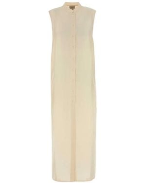 LeKasha Vestido Camisero Largo Namsa - Blanco