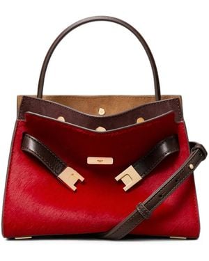 Tory Burch Petite Lee Radziwill Double Bag Aus Kalbshaar - Rot
