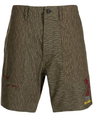 President's Camouflage-Print Cotton Shorts - Green
