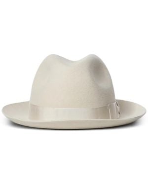 Borsalino Damiano Fedora Mit Ripsband - Weiß