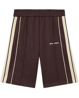 Palm Angels Logo-Stripe Track Shorts - Purple