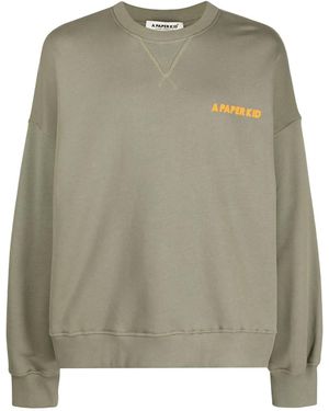 A PAPER KID Sudadera Con Logo Estampado - Verde