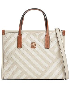 Tommy Hilfiger City Woven Logo-plaque Tote Bag - White