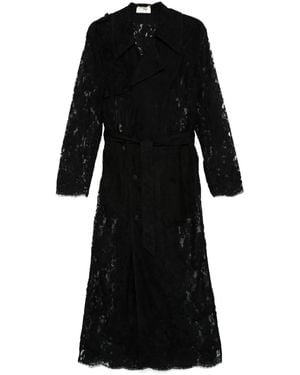 Saint Laurent Lace Trench Coat - Black