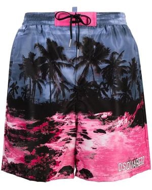 DSquared² Logo Print Swimming Trunks - Multicolour