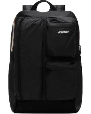 K-Way Logo-Print Backpack - Black