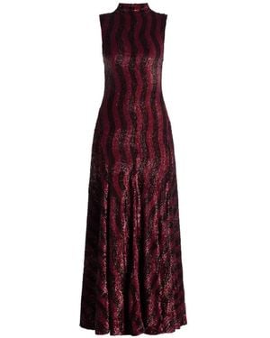ilta Leonie Sequin Striped Midi Dress - Purple