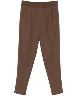 ZEGNA Elasticated Trousers - Brown