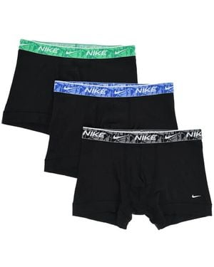 Nike Set De 3 Bóxeres De Algodón Stretch Con Cinturilla Del Logo - Negro