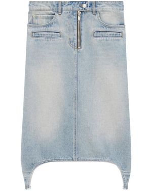 Courreges Suspenders Denim Midi-Skirt - Blue