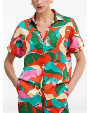 Morgan Camisa Con Estampado Abstracto - Rojo