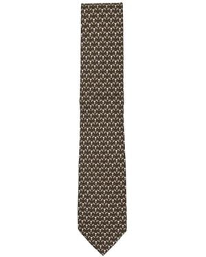 Ferragamo Golf-Print Tie - White