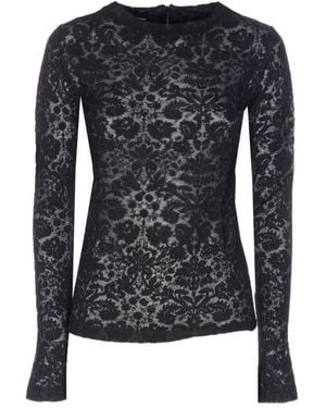 Pinko Marinara Top Met Lange Mouwen - Zwart