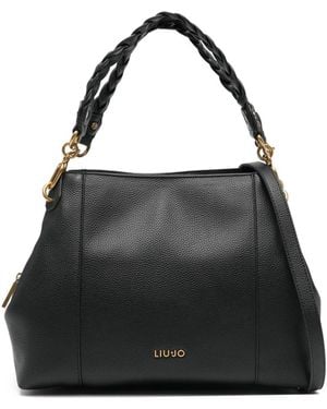 Liu Jo Medium 34 Braided-Handles Tote Bag - Black
