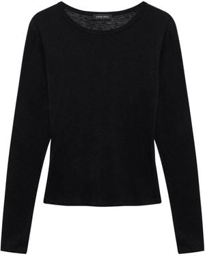 Anine Bing シルヴィ ロングTシャツ - ブラック