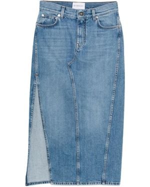 Givenchy サイドスリット ストレートスカート - ブルー