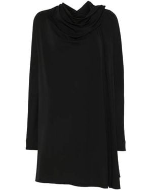 TOTEME Asymmetrisches Midikleid Mit Schal - Schwarz
