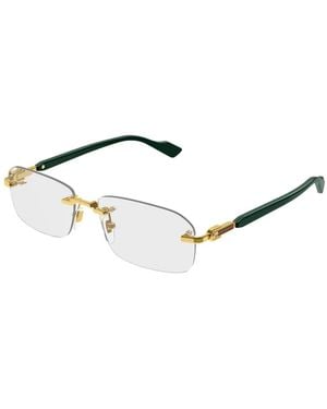 Gucci Logo-Detail Glasses - Metallic