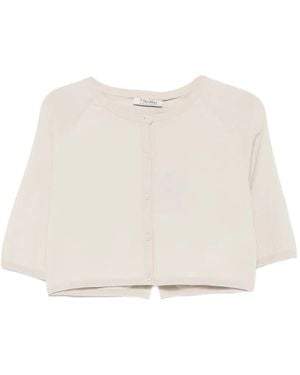 Max Mara Short-Sleeves Cardigan - Natural
