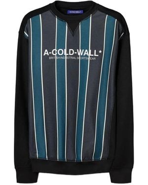 A_COLD_WALL* Striped Logo-Print Sweater - Blue