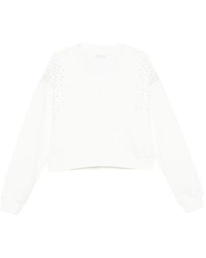 Patrizia Pepe Crystal-Embellishment Sweatshirt - White