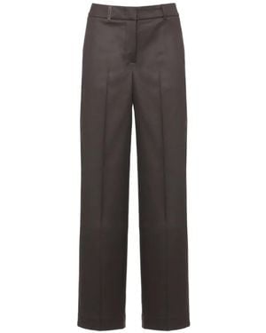 Peserico Pressed-Crease Wide-Leg Trousers - Grey