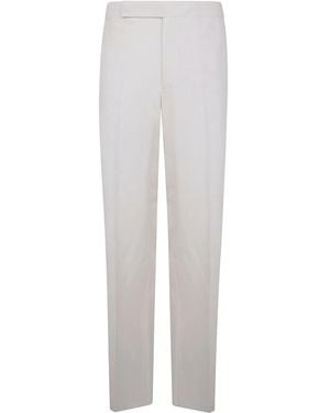 Lardini Wool Straight-Leg Trousers - White