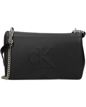 Calvin Klein Sac À Bandoulière À Logo Embossé - Noir