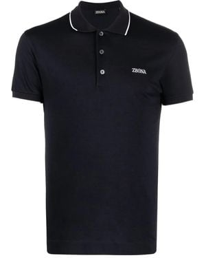 ZEGNA Poloshirt Mit Kurzen Ärmeln - Schwarz