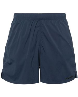 Jil Sander Logo-Print Swim Shorts - Blue