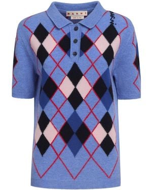 Marni Knitted Polo Top - Blue