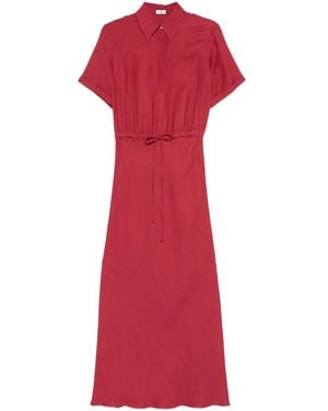 Brunello Cucinelli Maxikleid Aus Twill - Rot