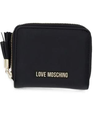 Love Moschino Logo-Plaque Zip Wallet - Black