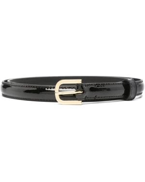 TOTEME Thin Patent-Leather Belt - Black