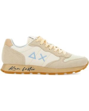Sun 68 Laufschuhe mit Wildledereinsätzen - Weiß