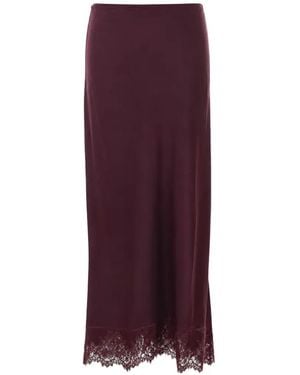 RIXO London Matilde Lace-Trim Midi Skirt - Purple