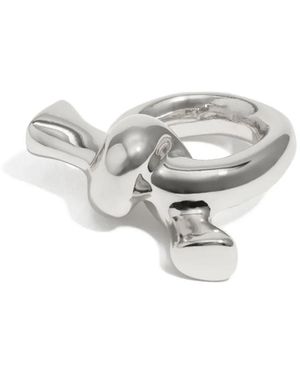 Bimba Y Lola Knot Scarf Ring - White