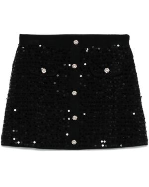 Maje Falda corta con lentejuelas - Negro
