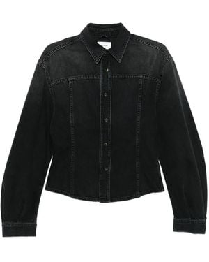 Haikure Button-Fastening Denim Jacket - Black