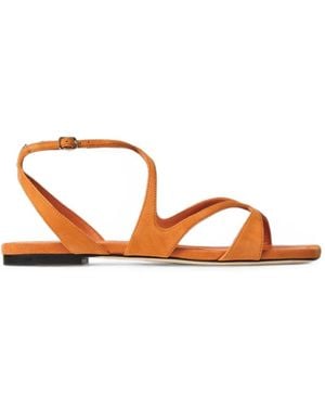 Jimmy Choo Ayla Sunset Suede Flat Sandals - Brown